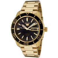Seiko Men's SNZH60 Seiko 5 Automatic Black Dial Gold-Tone Stainless Steel Watch Seiko Men's SNZH60 Seiko 5 Automatic Black Dial Gold-Tone Stainless Steel Watch