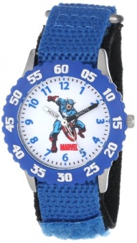 Marvel Comics Kids' W000134 Captain America Stainless Steel Time Teacher Watch Marvel Comics Kids' W000134 Captain America Stainless Steel Time Teacher Watch
