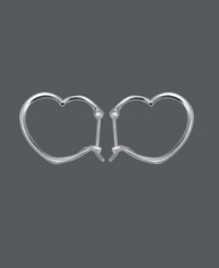 Let love reign in style that shines. These adorable mini hoops by Unwritten feature a heart-shaped design and click backing. Crafted in sterling silver. Approximate diameter: 3/4 inch.