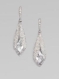 EXCLUSIVELY AT SAKS. A dramatic drop design, with a faceted, marquis-shaped cubic zirconia enrobed in pavé crystals.Cubic zirconia and crystal Rhodium plated Drop, about 1¾ Post-and-hinge back Imported EXCLUSIVELY AT SAKS. A dramatic drop design, with a faceted, marquis-shaped cubic zirconia enrobed in pavé crystals.Cubic zirconia and crystal Rhodium plated Drop, about 1¾ Post-and-hinge back Imported