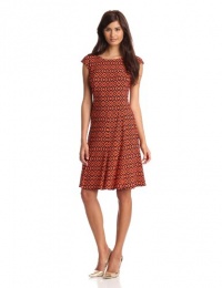 Evan Picone Women's Cap Sleeve Printed Dress Evan Picone Women's Cap Sleeve Printed Dress