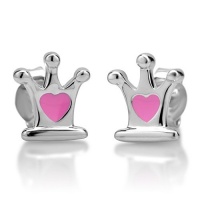 925 Sterling Silver Rhodium Plated Little Princess Crown Pink Heart Enamel Post Stud Earrings 9 mm Fashion Jewelry for Girls, Teen Girls, Women- Nickel Free 925 Sterling Silver Rhodium Plated Little Princess Crown Pink Heart Enamel Post Stud Earrings 9 mm Fashion Jewelry for Girls, Teen Girls, Women- Nickel Free