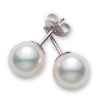 14k Gold 8-9mm Perfect Round White Cultured Freshwater Pearl High Luster Stud Earring AAA Quality. (White-gold) 14k Gold 8-9mm Perfect Round White Cultured Freshwater Pearl High Luster Stud Earring AAA Quality. (White-gold)