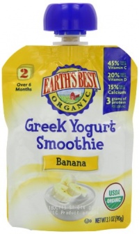 Earth's Best Organic Banana Greek Yogurt Smoothie, 3.1 Ounce Pouches (Pack of 12) Earth's Best Organic Banana Greek Yogurt Smoothie, 3.1 Ounce Pouches (Pack of 12)