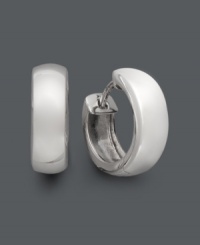 For style that's timeless -- just add a fabulous pair of hoops. Giani Bernini's hinged hoop earrings feature a rounded dome design in sterling silver. Approximate diameter: 1/2 inch. For style that's timeless -- just add a fabulous pair of hoops. Giani Bernini's hinged hoop earrings feature a rounded dome design in sterling silver. Approximate diameter: 1/2 inch.