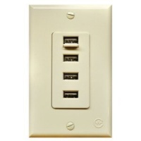 CurrentWerks U4111-LA USB Outlet Quattro In-Wall Four USB Charger, Light Almond CurrentWerks U4111-LA USB Outlet Quattro In-Wall Four USB Charger, Light Almond