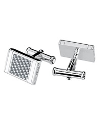 These refined silver cufflinks with a dramatic silver-colored fiberglass inlay spruce up your professional attire with a healthy dose of modern sheen. These refined silver cufflinks with a dramatic silver-colored fiberglass inlay spruce up your professional attire with a healthy dose of modern sheen.