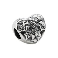 CleverEve Designer Series Kera Sterling Silver 6.90 grams Mistletoe Heart Bead CleverEve Designer Series Kera Sterling Silver 6.90 grams Mistletoe Heart Bead