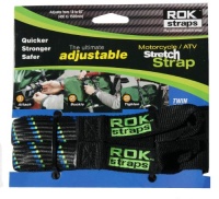 ROK Straps 18 to 60 Adjustable - Motorbike Black/Blue - Twin Pack