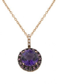 Effy Jewlery 14K Rose Gold Amethyst, Sapphire and Diamond Pendant