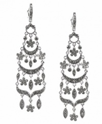 Charter Club Earrings, Silver-Tone Layered with Rhinestones Chandelier Earrings Charter Club Earrings, Silver-Tone Layered with Rhinestones Chandelier Earrings