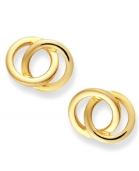 Eternally chic. Giani Bernini's petite stud earrings feature interlocking cut-out circles in 24k gold over sterling silver. Approximate diameter: 1/4 inch. Eternally chic. Giani Bernini's petite stud earrings feature interlocking cut-out circles in 24k gold over sterling silver. Approximate diameter: 1/4 inch.