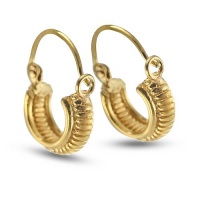 24K Gold Plated Sterling Silver Small Cable Earrings 24K Gold Plated Sterling Silver Small Cable Earrings