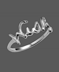 For style that inspires. This Unwritten ring features the word wish in cursive writing. Crafted in sterling silver. Sizes 7 and 8. For style that inspires. This Unwritten ring features the word wish in cursive writing. Crafted in sterling silver. Sizes 7 and 8.