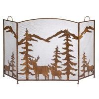 Gifts & Decor Rustic Forest Folding Fireplace Screen Gifts & Decor Rustic Forest Folding Fireplace Screen