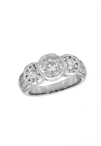 Effy Jewlery 14K White Gold Diamond Ring, 1.08 TCW Ring size 7