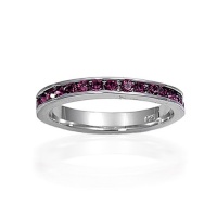 Bling Jewelry Sterling Silver February Birthstone Amethyst CZ Eternity Band Ring Bling Jewelry Sterling Silver February Birthstone Amethyst CZ Eternity Band Ring