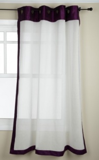 Stylemaster Soho 55 by 95-Inch Sheer Grommet Panel with Faux Silk Border, Amethyst Stylemaster Soho 55 by 95-Inch Sheer Grommet Panel with Faux Silk Border, Amethyst