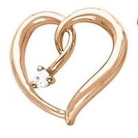 10K Rose Gold Diamond Heart Pendant/Slide - 0.07 Ct. -- LIFETIME WARRANTY 10K Rose Gold Diamond Heart Pendant/Slide - 0.07 Ct. -- LIFETIME WARRANTY
