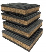 4 Pack of Anti Vibration Pads 4 x 4 x 7/8 Rubber/Cork Vibration isolation pads