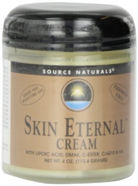 Source Naturals Skin Eternal Cream with Lipoic Acid, DMAE, C-Ester and CoQ10, 4 Ounce