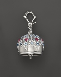 Inspired by Zen philosophy, this matte sterling silver Cathedral meditation bell from Paul Morelli is set with pink rhodolite and blue topaz. Inspired by Zen philosophy, this matte sterling silver Cathedral meditation bell from Paul Morelli is set with pink rhodolite and blue topaz.