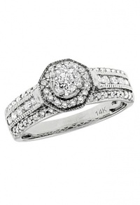 Effy Jewlery 14K White Gold Diamond Engagement Ring, .94 TCW Ring size 7