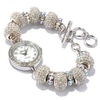 Geneva Platinum Women's Crystal Ball Quartz Stainless Steel Toggle Watch-Silvertone Geneva Platinum Women's Crystal Ball Quartz Stainless Steel Toggle Watch-Silvertone