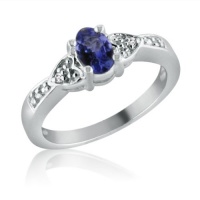 Sterling Silver Tanzanite and Diamond Ring (1/2ct tgw Sizes 5-9) Sterling Silver Tanzanite and Diamond Ring (1/2ct tgw Sizes 5-9)