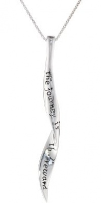 Sterling Silver The Journey Is The Reward Twisted Pendant Necklace, 18 Sterling Silver The Journey Is The Reward Twisted Pendant Necklace, 18