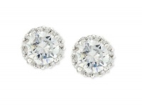 B. Brilliant Sterling Silver Earrings, Pave Cubic Zirconia Stud Earrings (1-3/4 ct. t.w.) B. Brilliant Sterling Silver Earrings, Pave Cubic Zirconia Stud Earrings (1-3/4 ct. t.w.)