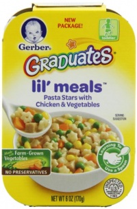 Gerber Graduates Lil' Meals, Pasta Stars with Chicken and Vegetables, 6 Ounce (Pack of 6) Gerber Graduates Lil' Meals, Pasta Stars with Chicken and Vegetables, 6 Ounce (Pack of 6)
