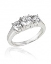 Effy Jewlery 14K White Gold 3-Stone Diamond Engagement Ring, 1.5 TCW Ring size 7
