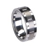 CleverEve Tungsten Carbide Ring 8mm High Polished & Slotted Brushed Center Tungsten Wedding Band (From Size 6 to 13)