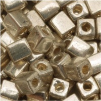 Miyuki 4mm Glass Cube Beads Metallic Silver #1051 10 Grams Miyuki 4mm Glass Cube Beads Metallic Silver #1051 10 Grams