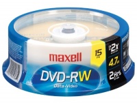 Maxell 635117 4.7 GB Rewritable DVD-RW Spindle 15 Pack Maxell 635117 4.7 GB Rewritable DVD-RW Spindle 15 Pack