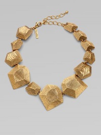 A nature-inspired wood grain texture accents these organically-shaped, graduated links. 24k goldplated pewter and brassLength, about 16½ to 20½ adjustableLobster clasp closureMade in USA A nature-inspired wood grain texture accents these organically-shaped, graduated links. 24k goldplated pewter and brassLength, about 16½ to 20½ adjustableLobster clasp closureMade in USA