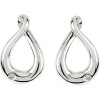 CleverEve Designer Series One Pair of .015 ct. tw. Diamond Earrings in Sterling Silver 4.90 grams