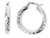 CleverEve Designer Series Diamond Cut .925 Sterling Silver Hoop Earrings w/ French Lock 1.10 x 1.20