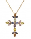 Effy Jewlery 14K Rose Gold Multi Gemstone Cross Pendant, 4.38 TCW