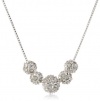 Anne Klein All that Glitters Silver-Tone and Crystal Fireball Frontal Necklace, 18.5