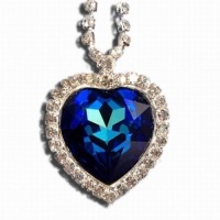 Titanic Heart of the Ocean Necklace Pendant Jewelry- Blue Swarovski Crystal