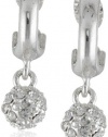 Anne Klein All that Glitters Silver-Tone and Crystal Fireball Drop Clip-On Earrings