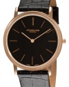 Stuhrling Original Men's 601.3345K1 Classic Ascot Swiss Quartz Ultra Thin Rose Tone Brown Leather Strap Watch