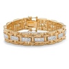PalmBeach Jewelry Men's 10.35 TCW Square Cubic Zirconia 14k Gold-Plated Link Bracelet 8 1/4