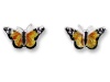 Monarch Butterfly Sterling Silver and Enamel Earrings