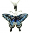 Dark Tiger Swallowtail Butterfly Pendant w/ Necklace by Zarah