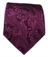 100% Silk Wine Twill Paisley Tie