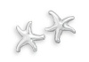 Small Polished Sterling Silver Starfish Stud Earrings