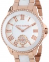 Vince Camuto Women's VC/5046WTRG Swarovski Crystal Accented Rose Gold Tone and White Ceramic Pyramid Bracelet Watch